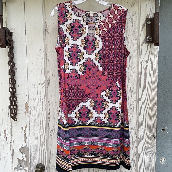 Haani Sleeveless Multi Pattern Stretchy Mini Dress Size PXL - Picture 3 of 10